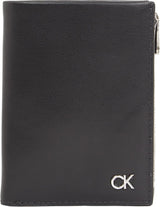 Calvin Klein METAL CK TRIFOLD 6CC W/DETACH C herenportemonnee, zwart (Ck Black), OS herenportemonnee Naty Shop standaardtitel