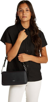 Calvin Klein schoudertas voor dames, must-converteerbaar, afneembare riem, zwart (Ck Black), één maat Genti Femei Naty Shop