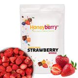 Gevriesdroogde hele aardbeien 100g - Gevriesdroogd fruit - Gevriesdroogd gedroogd fruit - Gedroogde aardbeien - Ideaal voor het bakken, decoreren van taarten, snacks, muesli en desserts Gedroogde producten Naty Shop 100G