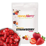 Gevriesdroogde aardbeien 150g - Gevriesdroogde aardbeischijfjes - Gevriesdroogd gedroogd fruit - Gedroogd aardbeifruit - Ideaal voor bakken, decoratie, snacks, muesli, desserts Gedroogde producten Naty Shop 150G