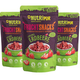 Gevriesdroogde Aardbeien 300g: Ongezoete Gedroogde Aardbeienschijfjes - Puur Fruit Gevriesdroogde Aardbeien Vol Smaak: Gevriesdroogde Bessen - NUTRIPUR Gedroogd Fruit Naty Shop Gedehydrateerde Producten 300G (Pack van 3) Aardbeien