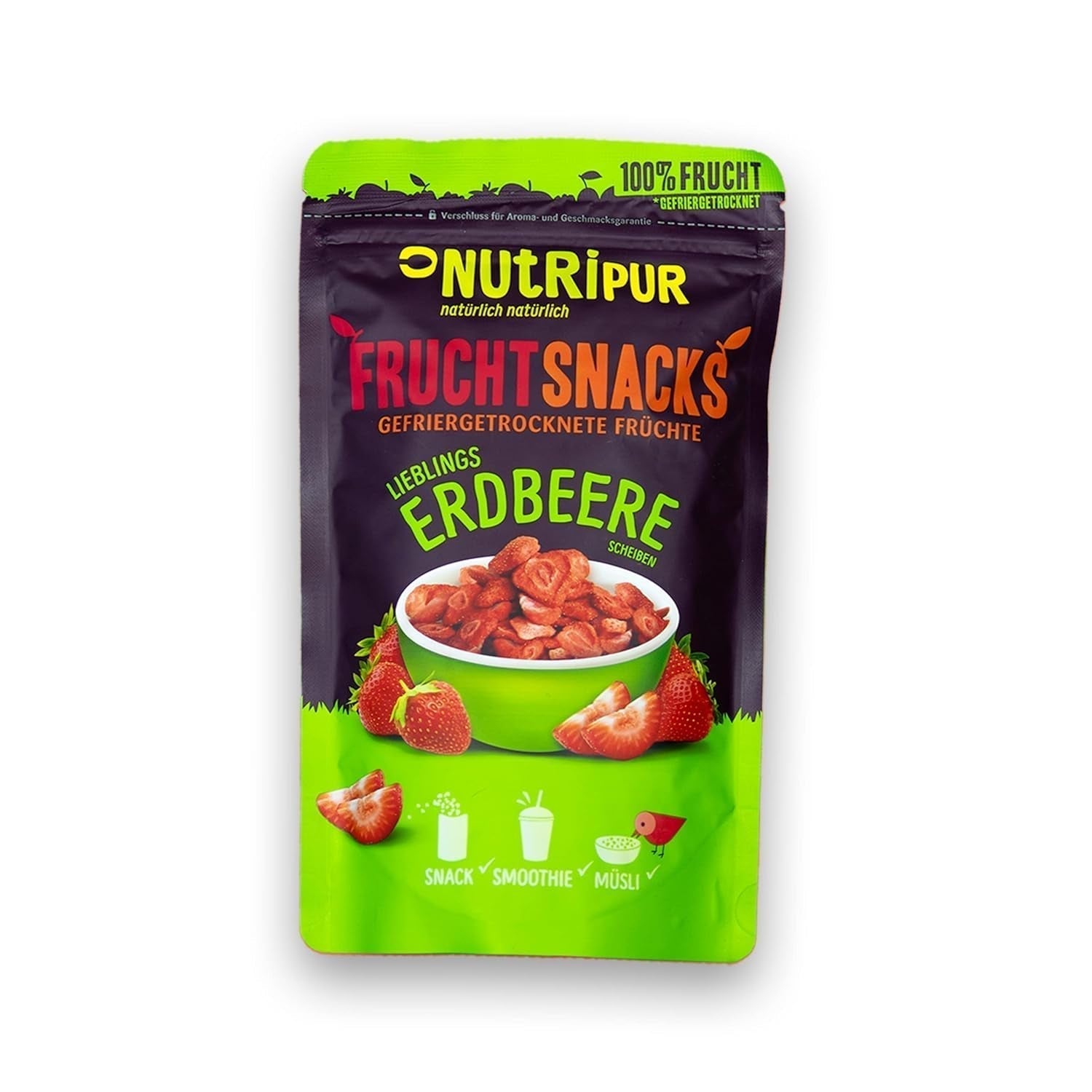 Gevriesdroogde aardbeien 300g: plakjes ongezoete gedroogde aardbeien - Gevriesdroogde aardbeien met puur fruit, vol van smaak: gevriesdroogde bessen - Gedroogd fruit NUTRIPUR Gedroogde producten Naty Shop 70 G (1 verpakking) Aardbeien