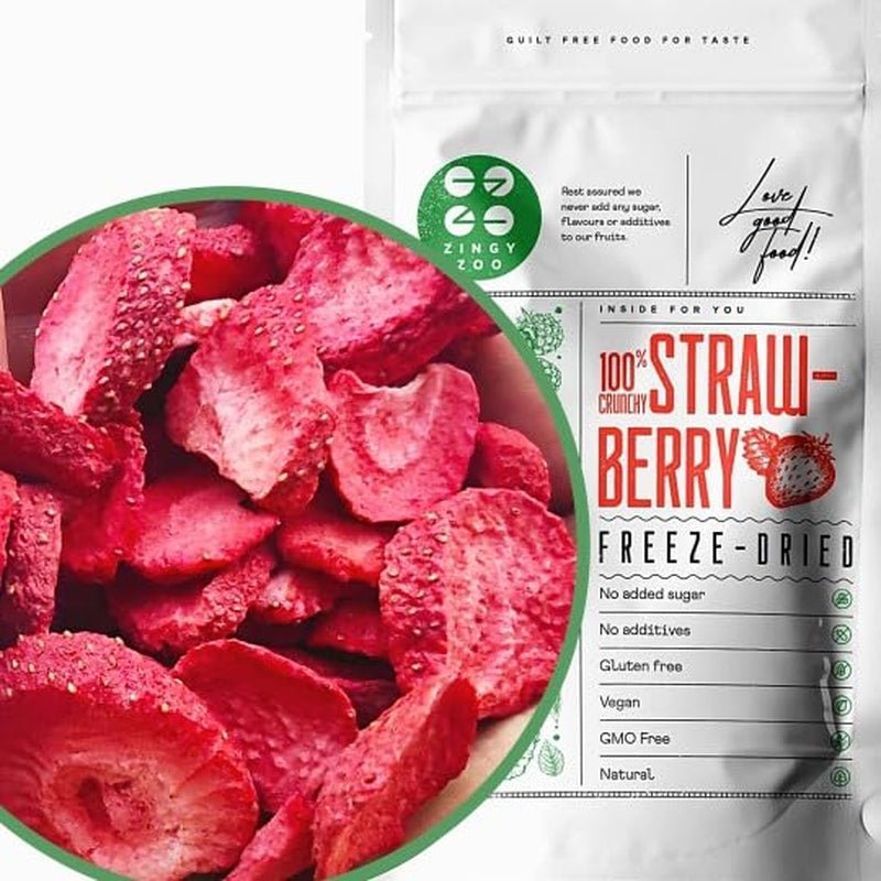Gevriesdroogde aardbeien | Gevriesdroogd fruit Gevriesdroogd | Gedroogd fruit zonder suiker Gedroogd fruit | Gedroogde aardbeien Gevriesdroogd | Gevriesdroogd fruit (90g) Gedroogde producten Naty Shop 50G