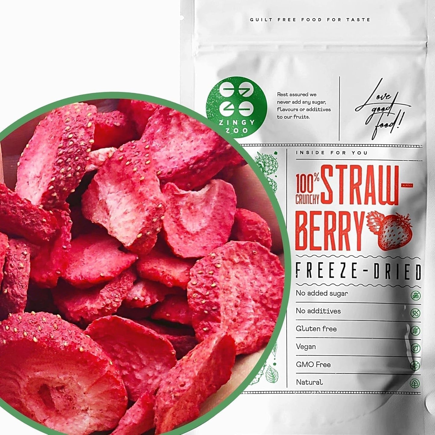 Gevriesdroogde aardbeien | Gevriesdroogd fruit Gevriesdroogd | Gedroogd fruit zonder suiker Gedroogd fruit | Gedroogde aardbeien Gevriesdroogd | Gevriesdroogd fruit (90g) Gedehydrateerde producten Naty Shop 90G