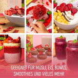 Biologische gevriesdroogde aardbeien: 70g gedroogde aardbeien voor smoothie bowls, muesli, paptoppings - gevriesdroogde bessen zonder toegevoegde suiker - gevriesdroogde aardbeien - NutriPur fruit Gedroogde producten Naty Shop