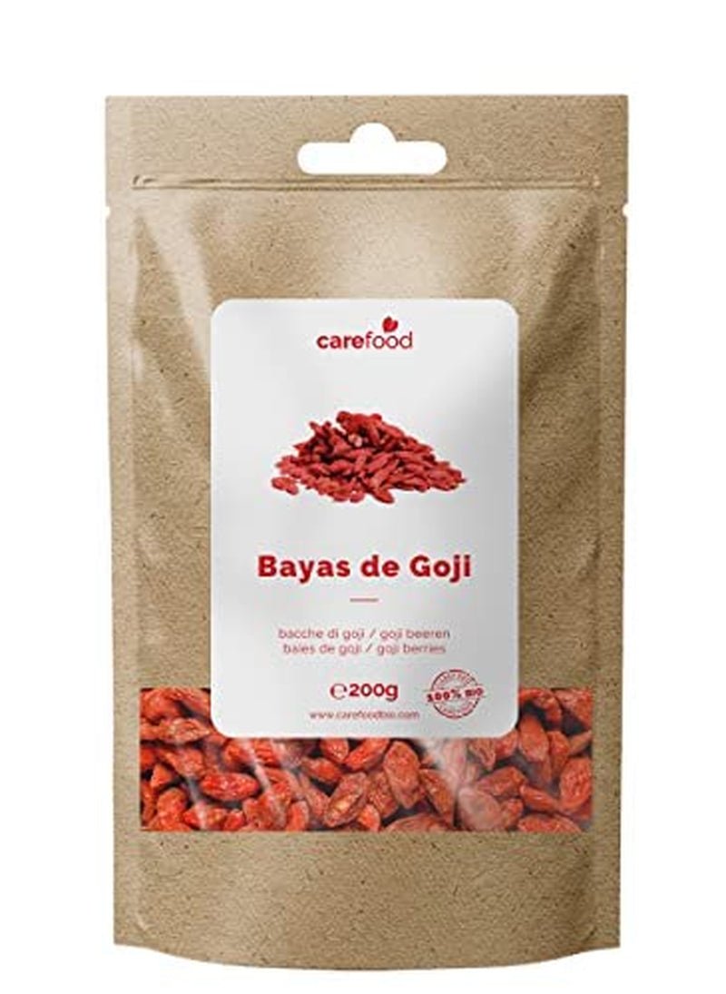 Carefood - Biologische Goji Fruits - Superfood 100% natuurlijk gedroogd fruit - biologische snack zonder toegevoegde suikers en geschikt voor veganisten - zoete smaak met een lichte zuurgraad - 200g Gedehydrateerde producten Naty Shop Standaard titel