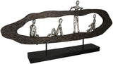 Casablanca modern design GILDE Deco Sculptuur Figuur - Best Friends - Hang Out Zilver, hout/aluminium - breedte 75 cm Beeldjes en sculpturen Naty Shop
