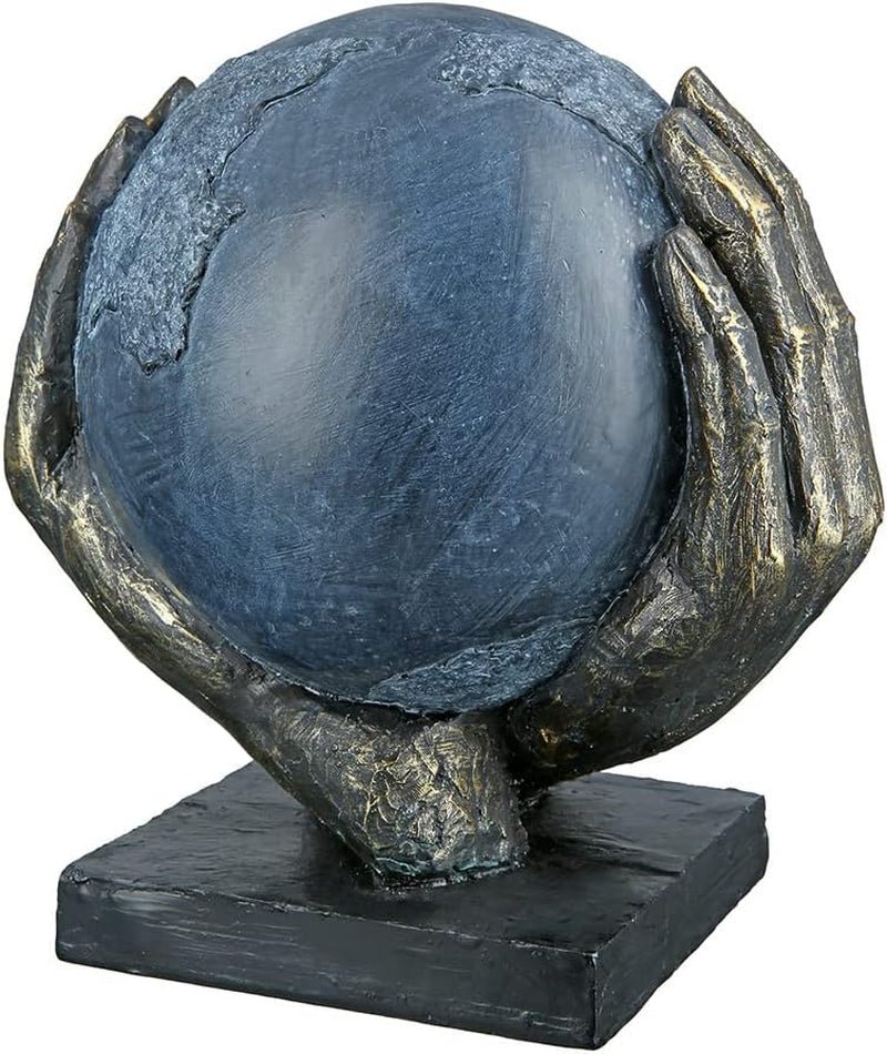Casablanca modern design GILDE Deco Sculptuur Figuur Red de wereld - Wereldbol in handen - Hoogte 19 cm Beeldjes en sculpturen Naty Shop