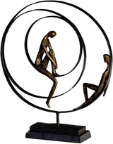 Casablanca decoratief sculptuur beeldje - Gemaakt van kunsthars - Model: Patience - Kleuren: Brons Zwart - Decoratieve woonkamer - Hoogte 41 cm Beeldjes en sculpturen Naty Shop Patience