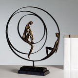 Casablanca decoratief sculptuur beeldje - Gemaakt van kunsthars - Model: Patience - Kleuren: Zwart Brons - Decoratieve woonkamer - Hoogte 41 cm Beeldjes en sculpturen Naty Shop