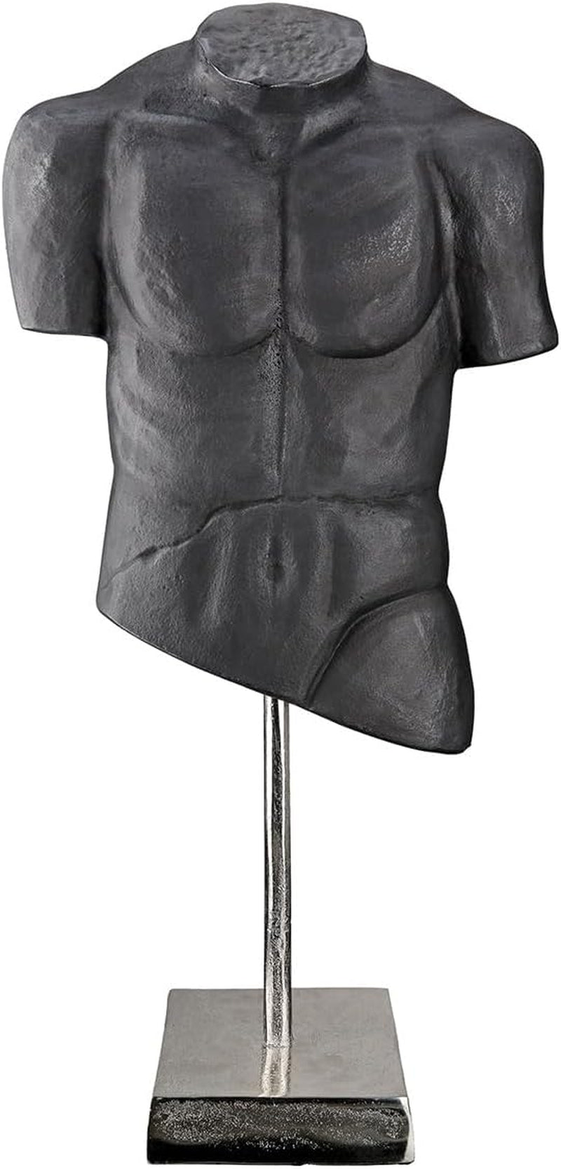 Casablanca groot decoratief beeld - rond aluminium houten beeld kleur: natuurlijk zilver - woonkamerdecoratie verjaardagscadeau hoogte 46 cm Beeldjes en sculpturen Naty Shop Antraciet Hoogte 55 cm