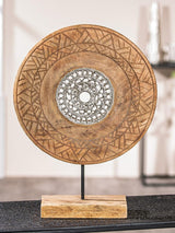 Casablanca groot decoratief beeld - aluminium hout rond beeld kleur: natuurlijk zilver - woonkamerdecoratie verjaardagscadeau hoogte 46 cm Beeldjes en sculpturen Naty Shop Natuurlijke kleuren Hoogte 46 cm