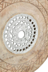 Casablanca groot decoratief beeld - rond aluminium houten beeld kleur: natuurlijk zilver - woonkamerdecoratie verjaardagscadeau hoogte 46 cm Beeldjes en sculpturen Naty Shop
