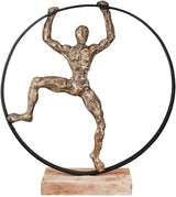 Casablanca groot decoratief beeld - rond aluminium houten beeld kleur: natuurlijk zilver - woonkamerdecoratie verjaardagscadeau hoogte 46 cm Beeldjes en sculpturen Naty Shop Brons Hoogte 45 cm