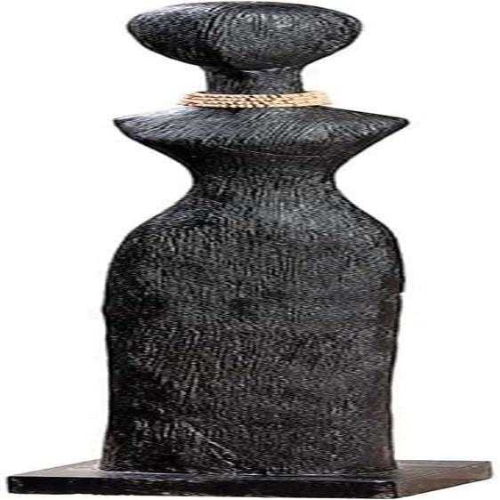 Casablanca groot decoratief beeld - aluminium hout rond beeld kleur: natuurlijk zilver - woonkamerdecoratie verjaardagscadeau hoogte 46 cm Beeldjes en sculpturen Naty Shop Zwart Hoogte 86 cm