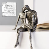 Casablanca Sculptuur - Decoratief beeldje van een koppel - Polyresin - Kleur: antiek zilver Hoogte 25 cm Beeldjes en sculpturen Naty Shop