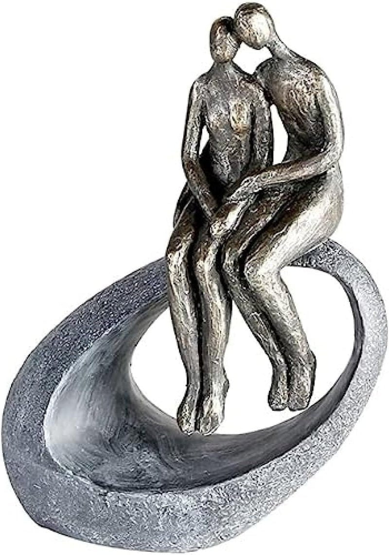 Casablanca - Beeld - Decoratief beeldje - Moment - Koppel - Poly - gekleurd brons - 27 x 19 cm Beeldjes en sculpturen Naty Shop Kleuren brons, grijs Hoogte 27 cm
