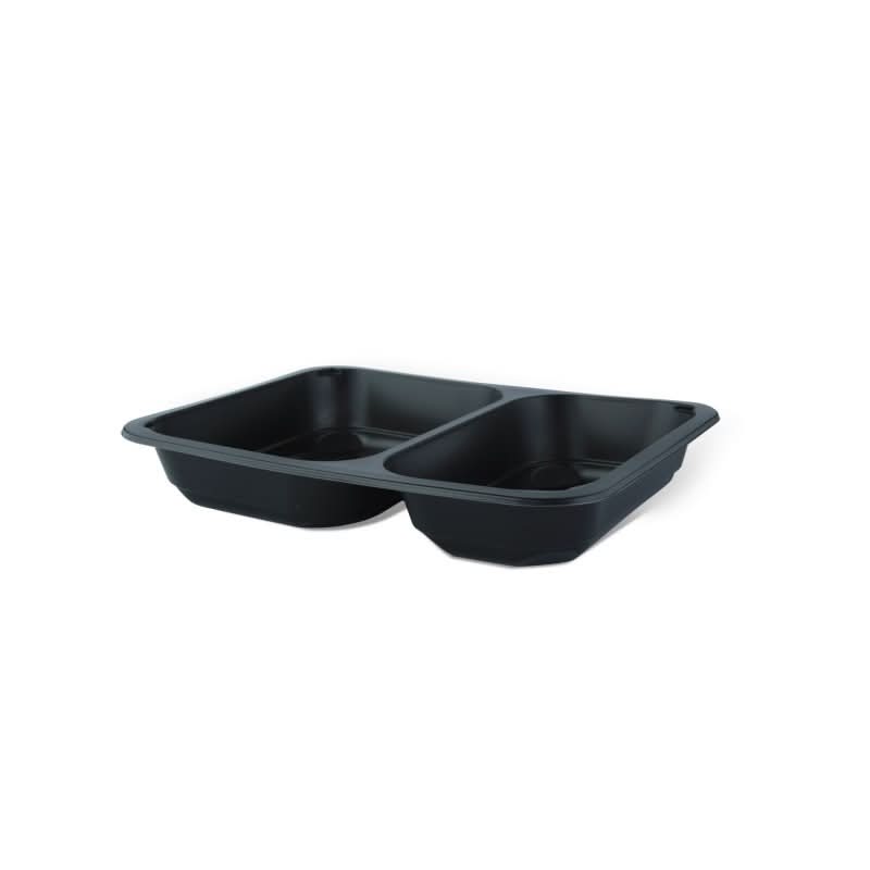 Thermobraadpan 2 vakken en Transparant Deksel, Set van 10 stuks Horeca Nati Shop