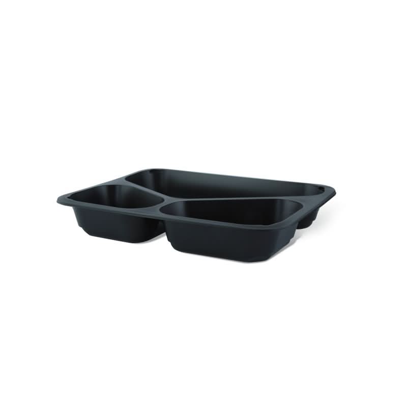 Thermobraadpan 3 vakken en Transparant Deksel, Set van 10 stuks Horeca Nati Shop
