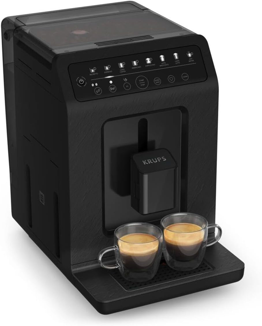 Krups EA897B Evidence ECOdesign automatische espressomachine, automatische espresso- en cappuccinofunctie, Quattro Force technologie, one-touch melkbekers, 8 presets, melksysteem, 1450W