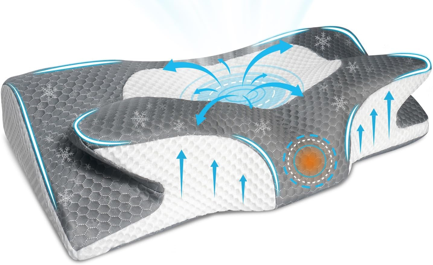 IDEA Kussen Memory Foam Kussen, Ergonomisch Kussen Orthopedisch Kussen Nekpijn, Slaapkussen voor Zijrug- en Buikpijn, Nekkussen Anti Snurken Kussen voor Volwassenen Cervicale Orthopedische Kussens Naty Shop