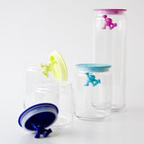 Alessi "Gianni" glazen keukenpot met verzegeld deksel, thermoplastische hars, zwart, 27,5 x 13,5 x 28 cm Voedselbewaardozen Naty Shop