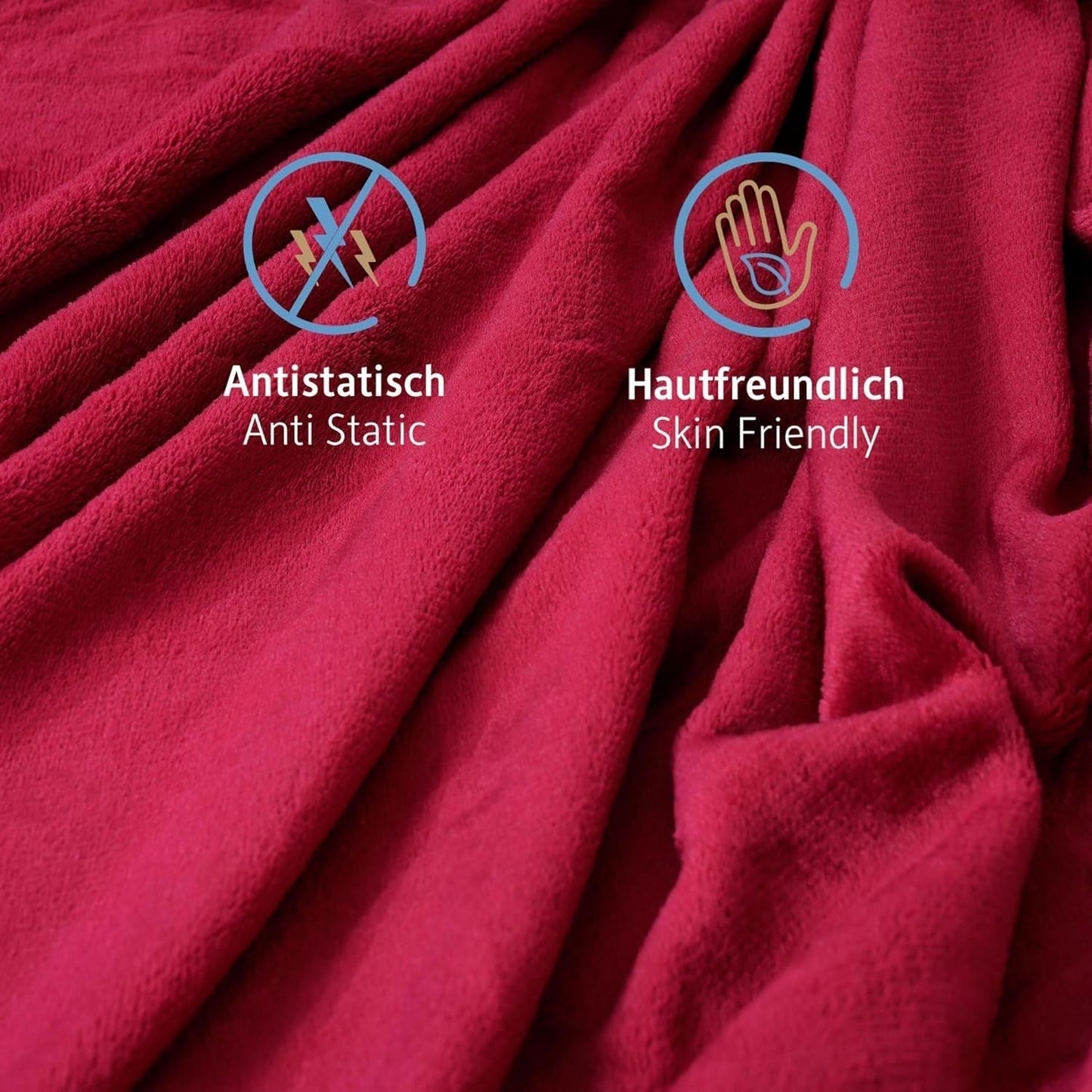 Komfortec gezellige deken 150X200 Cm, Oeko-Tex gecertificeerde pluizige fleecedeken, warme sherpadeken voor de bank, dikke deken voor de bank, bordeauxrode bedden en dekens Besuche den Komfortec-Store