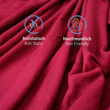 Komfortec gezellige deken 150X200 Cm, Oeko-Tex gecertificeerde pluizige fleecedeken, warme sherpadeken voor de bank, dikke deken voor de bank, bordeauxrode bedden en dekens Besuche den Komfortec-Store