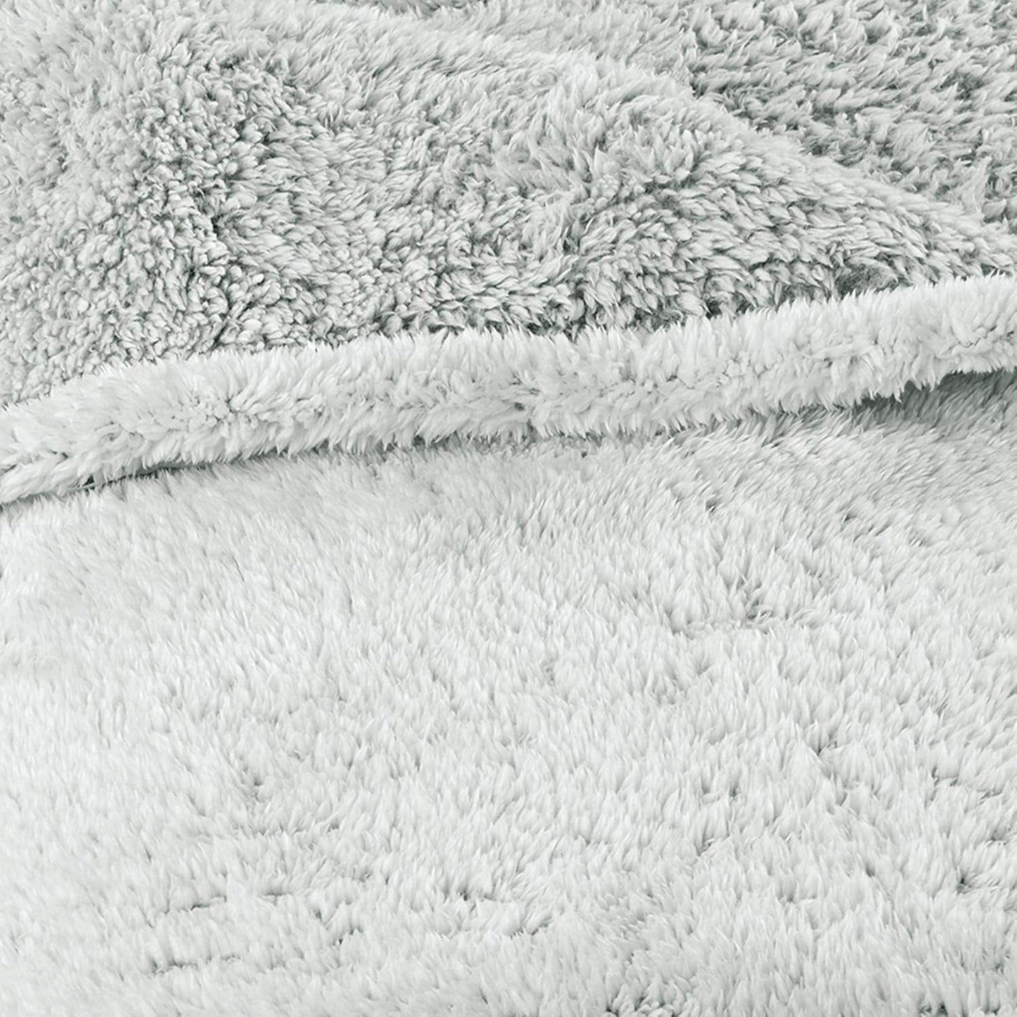 Aqua-Textil Pluizige knuffeldeken 150 X 200 Cm Grijs Wit Melange Pluche TV-deken Sprei Sherpa Fleece Oeko-Tex Ottawa Bedden en dekens Besuche den aqua-textil-Store
