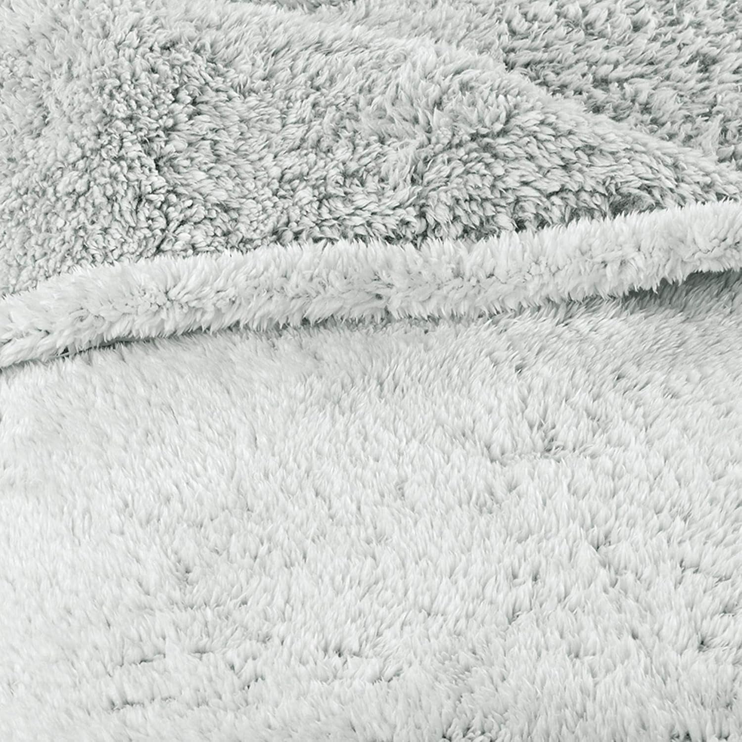 Aqua-Textil Pluizige knuffeldeken 150 X 200 Cm Grijs Wit Melange Pluche TV-deken Sprei Sherpa Fleece Oeko-Tex Ottawa Bedden en dekens Besuche den aqua-textil-Store