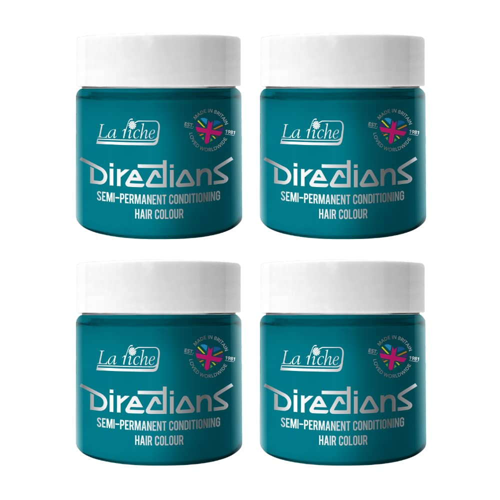 Directions semi-permanente haarkleuring 100 ml doos 4 pack (Pillarbox Red) Naty Shop Turquoise haarverf 100 Ml (verpakking van 4)