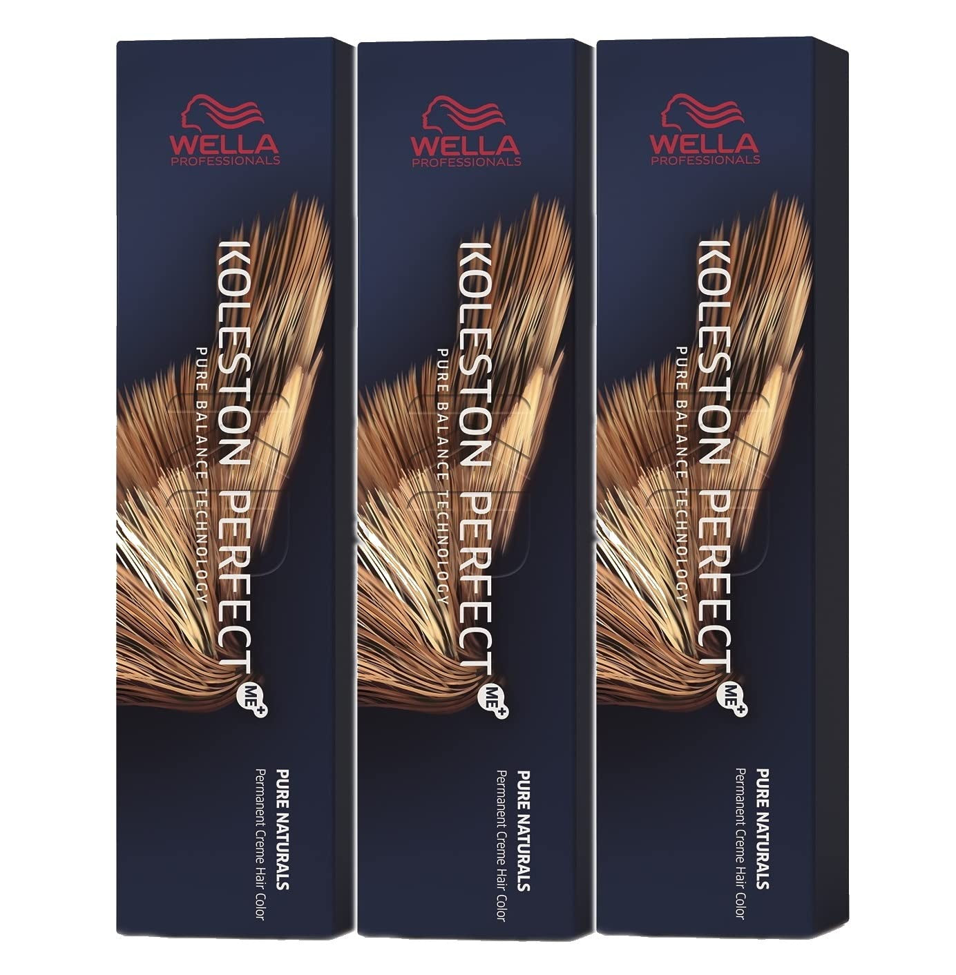 Set van 3 Wella Koleston Perfect ME+ 7/03 Natuurlijk Medium Goudblond 60ml Naty Shop Haarverf Standaard titel