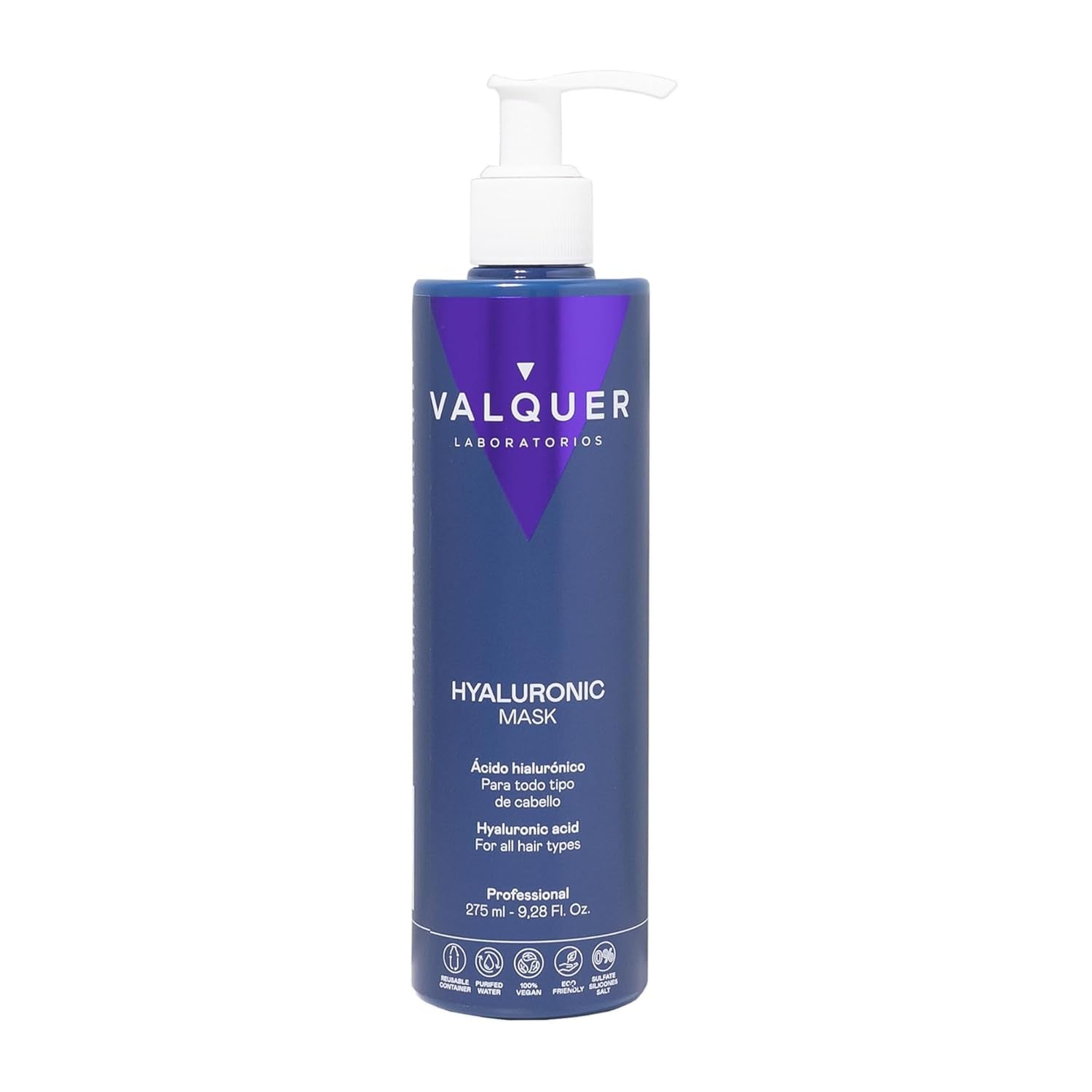 Valquer Hyaluronic Hair Treatment - Hydraterend haarmasker met lavendelgeur - Sulfaat- en siliconenvrij - 975 ml Naty Shop haarmasker 275 Ml (1 pakje) Bloemenpatroon