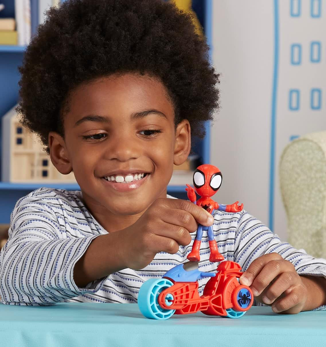 SPIDEY en ZIJN GEWELDIGE VRIENDEN Marvel Spidey motorfietsfiguurspeelgoed voor jongens en meisjes vanaf 3 jaar Actiefiguren Naty Shop