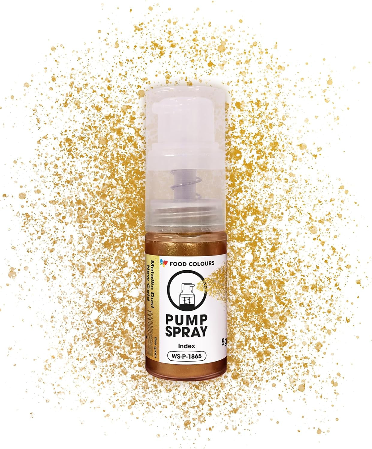 Eetbare glitter food spray NEW SILVER SHIMMERING 5G pomp met metallic poeder voor snelle en effectieve decoratie van taarten, crèmes, gelei, pralines, chocolade en suikerdecoraties