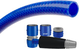 TATAY Blue Line tuinslangset 25 meter Ø3/4" 19mm, 3 lagen, gemaakt in Spanje, weerstand 20 bar en +60°/-20°, gevlochten, cadmium- en loodvrij, BPA-vrij, anti-UV. Blauwe kleur.