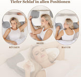 Wellsync Nekkussen Ergonomisch Kussen Memory Foam Kussen Orthopedisch Kussen Voor Zijslapers Rugslapers Buikslapers Nekpijn Wit Grijs Cervicale Orthopedische Kussens Naty Shop