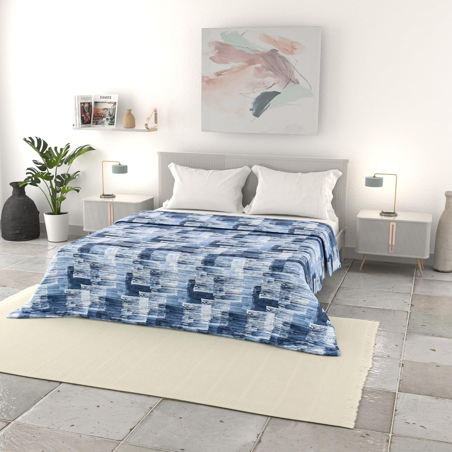Italiaans beddengoed basic zomerdekbed, bedrukte microvezel, 250X240Cm, cirkel Dekbedden en dekbedden Naty Shop Dye 250X240Cm