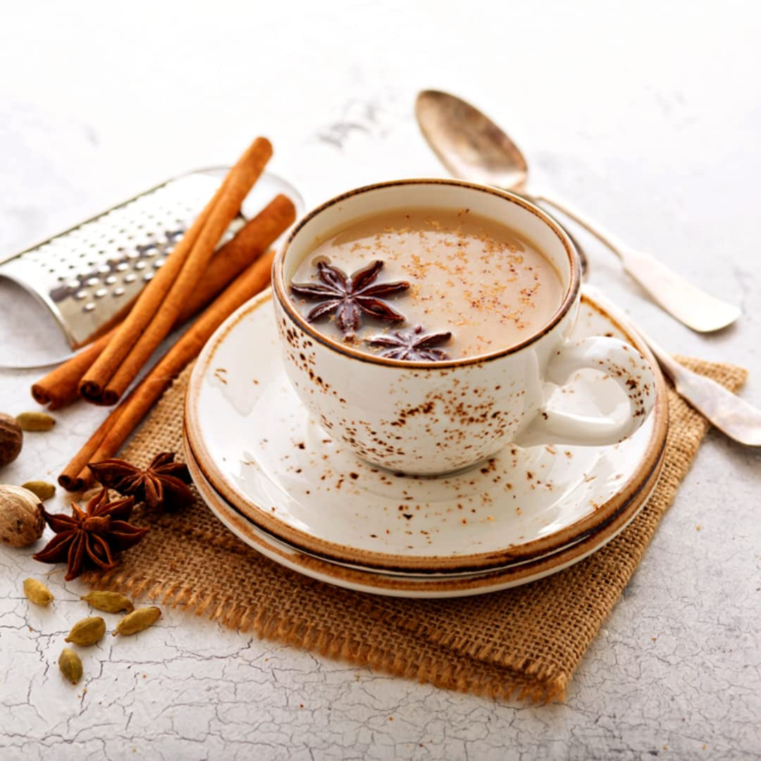 India's Masala Chai losse bladthee | 50 kopjes, mix van zwarte thee, kaneel, kardemom, zwarte peper | Gekruide Masala-thee | Chai Latte Suited zak van 100 g