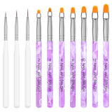 Nagel Pinsel Set, 10-Teilig Gelnägel Pinsel Nagellackstift Acrylpinsel voor UV Gel Nägel Acrylfingernägel Nailart Maniküre Nageldesign Zubehör