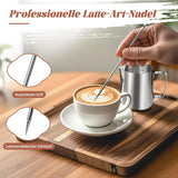 Melkmok, 350 ml roestvrijstalen melkmok met maatmarkering, Barista-accessoire, melkmok voor cappuccino, espresso, latte art, koffieliefhebbers, zilver, 355 ml