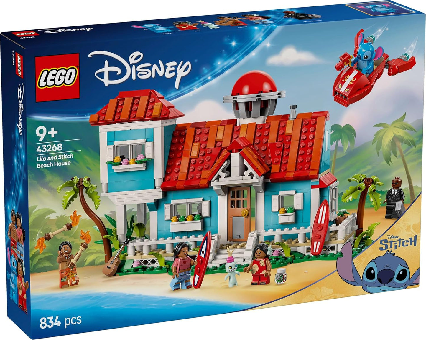 LEGO Ç€ Disney Strandhuis van "Lilo and Stitch" - Bouwspeelgoed met 6 kamers, observatorium, ruimteschip en 5 minifiguren - verjaardagscadeau voor meisjes en jongens vanaf 9 jaar en fans 43268 Besuche den LEGO-Store bouwsets