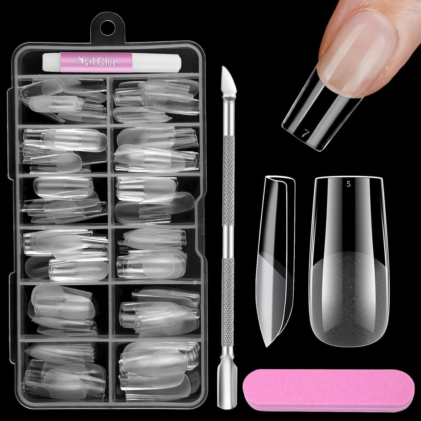 Volledige dekking korte nagels 120 stuks 12 maten Korte nageltips voor gelnagels Lijm op kunstnagels Lijm op nagelvijlset Nagelpolijstmachine Nagelriemschuiver