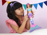 Barbie Dreamtopia Magic Light zeemeerminpop met blond haar, Barbiepop met zeemeerminstaart, geschikt als cadeau voor kinderen vanaf 3 jaar, HDJ36