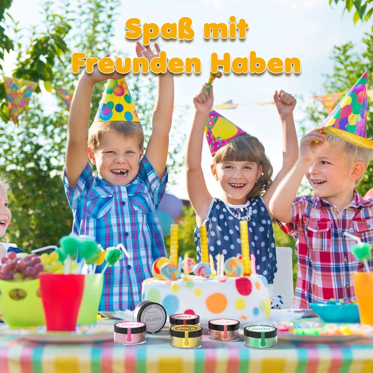 Eetbare glitters, set van 6 tinten, 5 gram Glitter Naty Shop