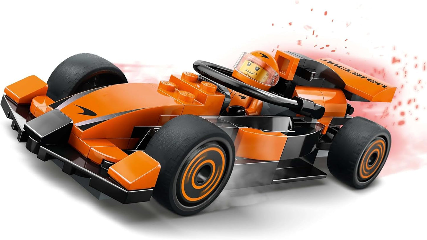 LEGO City F1 Racer met McLaren racewagen - Formule 1 speelgoedmodel met racewagen en minifiguur - klein cadeautje voor jongens en meisjes vanaf 6 jaar of motorsportfans 60442 Bouwsets Besuche den LEGO-Store