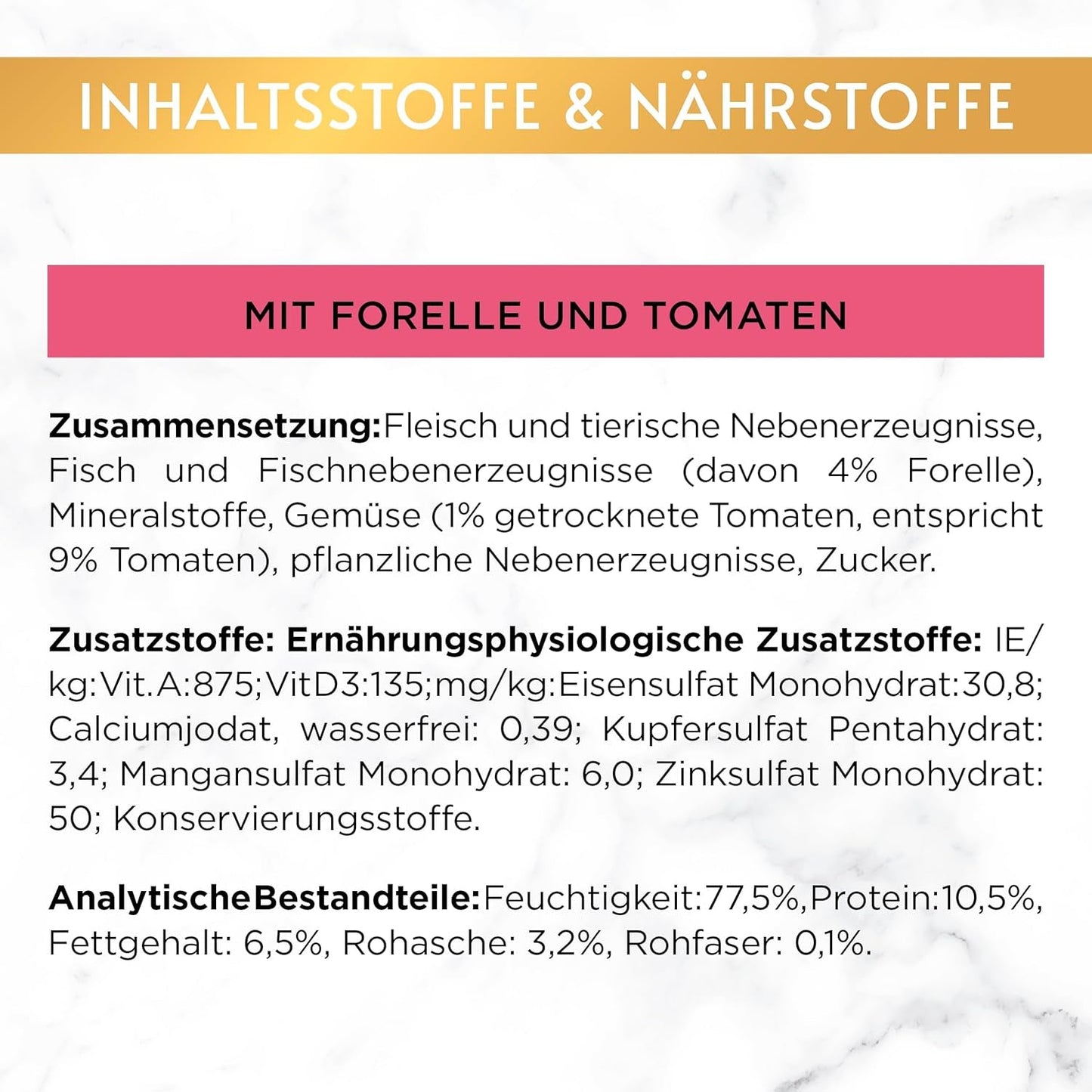 Fijne Paté Gourmet Gold met Groenten, Nat Kattenvoer met Forel en Tomaat, 12 stuks (12 x 85 g)