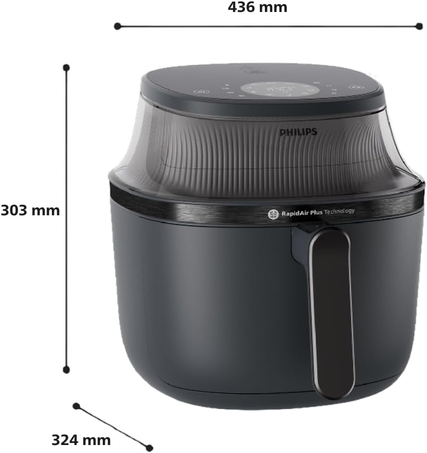 Philips Airfryer 3000 Serie 6,2L, Kookvenster, 16 kookfuncties in 1, Rapidair plus technologie, Vetverwijdering, Receptapplicatie Homeid Appliances Naty Shop