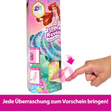 Mattel Disney Princess Ariel Spin & Reveal modepoppenset met 11 verrassingen, waaronder 5 accessoires, 5 stickers en een speelscène geïnspireerd op de film HTV88