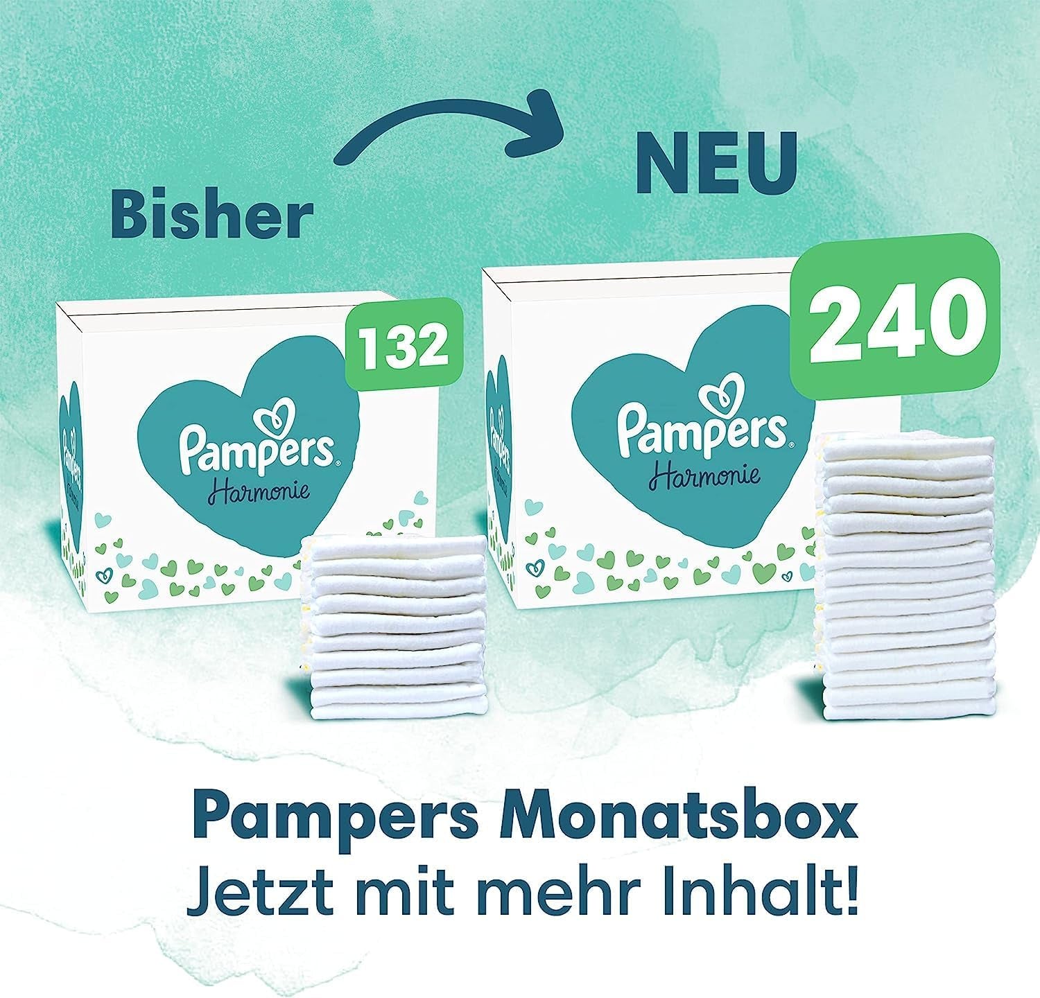 Harmonie Babyluierset maat 2 (4-8 kg, 240 stuks) MAANDDOOS en Harmonie Aqua Baby Natte Doekjes Box 720 Doekjes (15 x 48), Baby Essentials